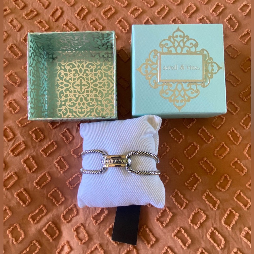 Scroll & Vine Silver Bracelet